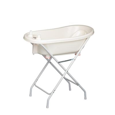 China EN17072 Sustainable Plastic Baby Bathtub With Metal Stand for sale