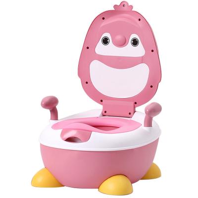 China 3 Colors Plastic Portable Children's Cartoon Rising Potty Baby Training Eco-friendly Animal Penguin Series Eco-Friendly Toilet for sale