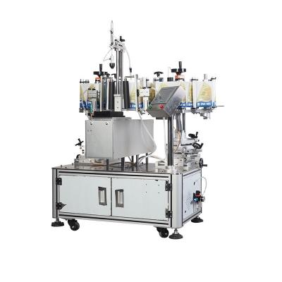 China semi automatic double sided food labeling machine cosmetics washing liquid machine self adhesive double sided labeling machine for sale