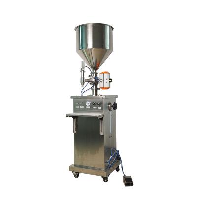 China Single Head Vertical Separate Pneumatic Dough Filling Machine Semi-automatic Food Granule Sauce Canning Machine for sale