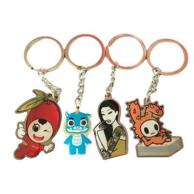 China Key Organize Factory Direct Sale Custom Cheapest Logo Offset Printing Key Chain Stainless Steel Epoxy Coating Key Chain for sale