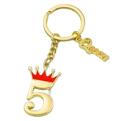 China Key Organize Factory Direct Sale New I Love You Gift Promotion Mother's Day Crown Shape Key Ring Queen Mom Metal Keychains for sale