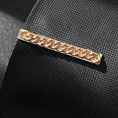 China Europe Factory Wholesale Custom Logo Silver Metal Tie Bar Pin Blank Men Necktie Shirt Clasp Chain Shaped Link Clasps Metal for sale