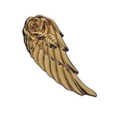 China Europe Tie Pin Bar High Quality Engraved Stainless Steel Rose Gold Angel Wing Tie Clip for sale