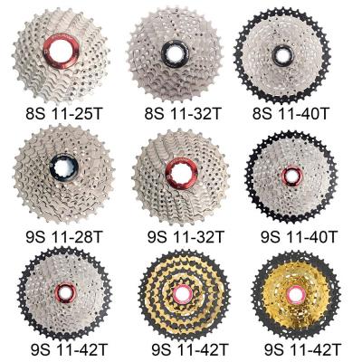 China Aluminum MTB Bike Drop 8S/9S 11-25 28 32 40 Flywheel 8 42T MTB Mountain Bike 9 Speed ​​Cassette Sprocket For Shimano Sram for sale