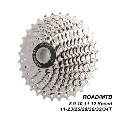 China 8 9 10 11 High Strength Steel 12 Speed ​​Cassette Road Bike Drop Out Bicycle MTB Flywheel Sprocket 11-23/25/28/30/32/34T For Srama for sale