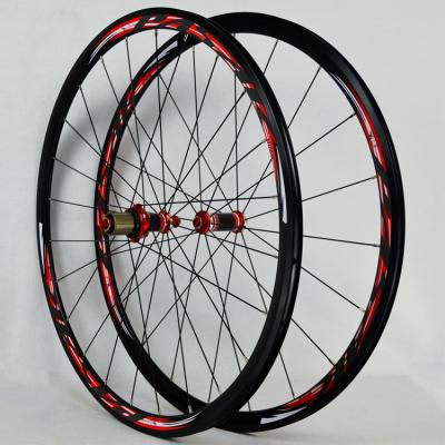 China 700C Aluminum Alloy Road Bike Bicycle Carbon Fiber Sealed Backing Straight Wheel V/C Pull Brakes 30MM Rim Wheels for sale