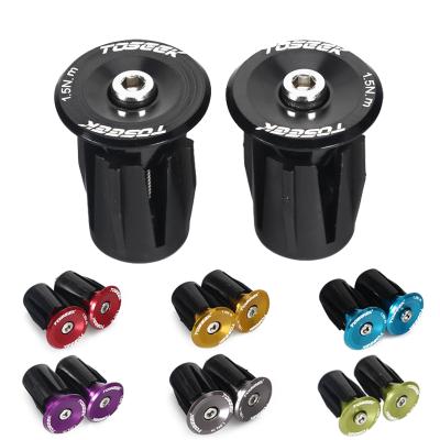 China Aluminum Alloy + Plastic Mountain Bike Grips Aluminum Bar End Bump Bicycle Handlebar Grips Plug Bike Accessory for sale