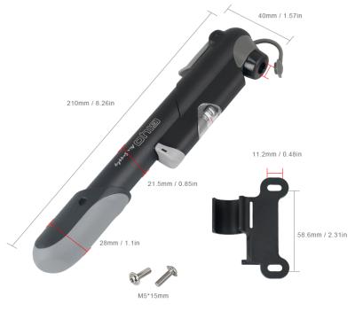 China Telescopic Bicycle Pump W/in-line Gauge Fits Schrader Presta Cycling Portable MTB Ball Pocket Mini Air Inflator HB00746 for sale