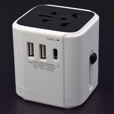 China New residential / multi-purpose travel universal adpator with type-c port, type c adapter for sale