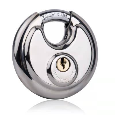 China High Quality Heavy Duty Security Pad Lock Key Same Padlock Rim Round Lock Stainless Steel Disc Padlock Waterproof Key Padlock ST-001 for sale