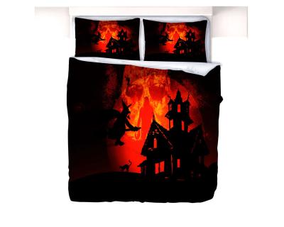 China Nondisposable Home Textile Halloween Theme 3D Luxury Technology Printed Anime 3PCS Duvet Cover Fashion Sheet Bedding Set for sale