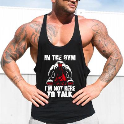 China Wholesale Mens Bodybuilding Vest Tank Tops Gym Anti-pilling Sleeveless Design Your Own Logo Custom Wrestling Singlet for sale