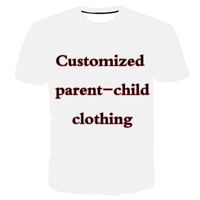 China Viable Wholesale Custom Adult Kids T-shirt Parent-child T-shirt Single Blank Fabric Template Customization for sale