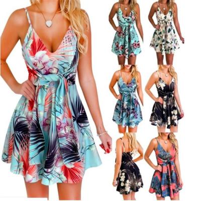 China Anti-Static 5XL Plus Size Skirt Women Slip Long Maxi Beach Dress Chiffon Fashion Summer Floral Print Dress Dress for sale