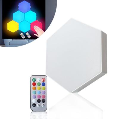 China Modern Modular DIY Hexagon Wall Lamp Touch RGB LED Night Light For Living Room Hexagon Wall Lights for sale