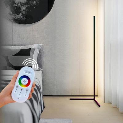 China Floor Light Detachable Multi RGB Quick Fix Sunset Effect Colorful Dream Colors RF LED Remote Control Corner Floor Lamps for sale