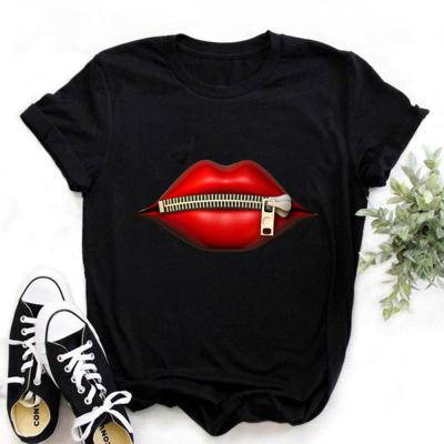 China Sweet Women Plus Size Harajuku Tops Summer Graphic Tees Women Lips Kawaii T-shirt Clothes Girl Mouse T-shirt, Drop Shipping for sale