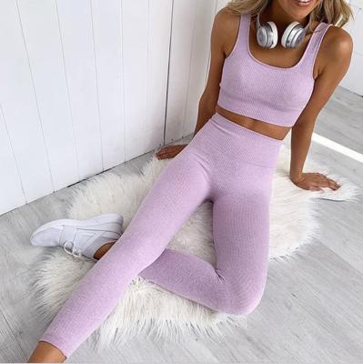 China Breathable 2 Piece Set Workout Clothes For Women Sports Bra And Gaiters Set Sports Wear For Women Gym Clothing Yoga Sport Set for sale