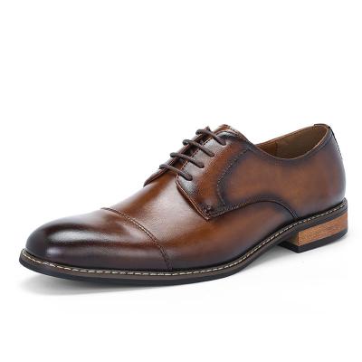 China Prince Classic Modern Formal Oxford Genuine Leather Flat Men's Salmon Lace Up Stylish Shoes for sale