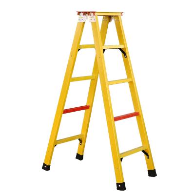 China Folding Ladders Electrician Maintenance Ladder Fiberglass FRP Ladder Insulated Herringbone Ladder à venda