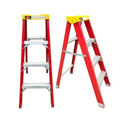 China Folding Ladders Home Step Ladder And Double Side Industrial Fiberglass Step Ladder for sale