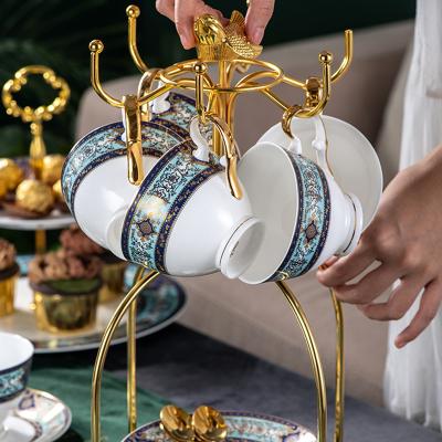 China Durable Modern Light Luxury American Coffee Tea Set Gift Box High End Ceramic Set for sale