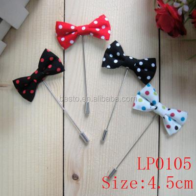 China New wholeasale Europe custom bow tie stitch machine men's polka lapel pin for wedding decoration for sale