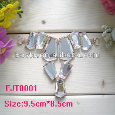 China Other Guangzhou Crystal Rhinestone T-shape Shoe Buckle For Sandal Decoration for sale