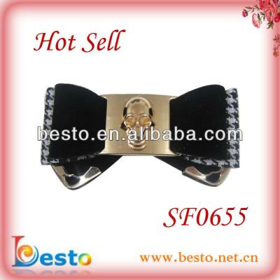 China Factory Wholesale High Quality Handmade Black Decorative Shoe Buckle SF0655 Shoe Bows And Buckles for sale