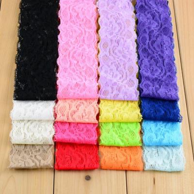 China Cloth Children's Hair Accessories 4.5cm Wide Lace Headband Baby Hollow Headband for sale