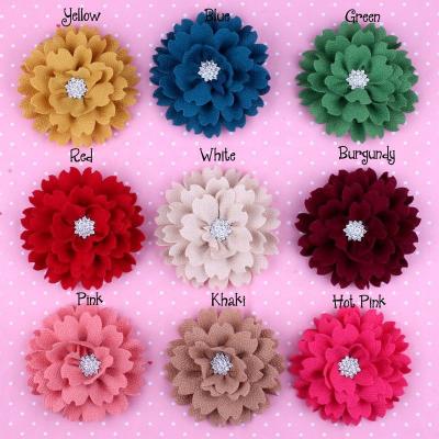 China Hot Selling Decorative Handmade Dress Cloth Fabric Flower Embellishments For Dress for sale