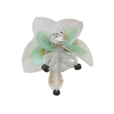 China China Wholesale Decorative Bead Flower Center Shape Plastic Applique For Clothes for sale