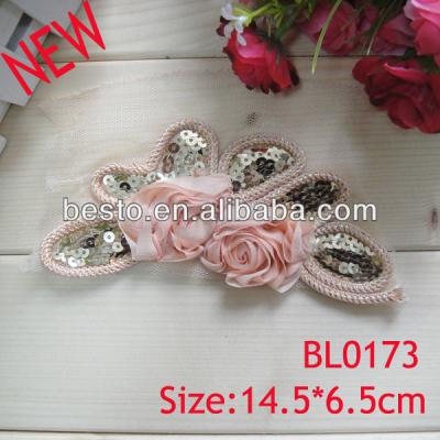 China Garment/Dress As You Like BL 0173 Hand Sequined Vintage Beaded Applique Fabric Wholesale Flower For Decoration for sale