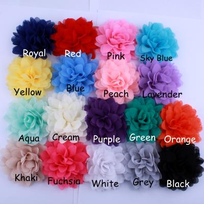 China Guangzhou Factory Wholesale 18 Colors 10CM Chiffon Flower DIY Headband Hair Accessories For Kids About 10cm for sale