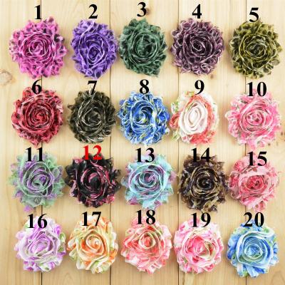 China Cheap Handmade Hairband Small Headband Roses Shape Chiffon Flower For Hair for sale