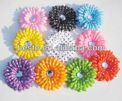 China Garment/shoes/purse/hair/as you love polka dot gerbera daisy silk flower CF0812 faux stone decorative craft stitch for headband for sale