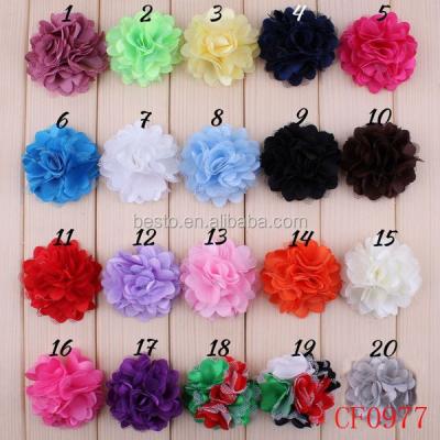 China Fabric Flower Chiffon Fabric Flower, Decorative Chiffon Hair Flower for sale