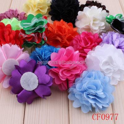 China Hot Selling Fabric Flower Cloth Flower For Headband, Girls Hair Accessories, Fancy Baby Shabby Flower for sale