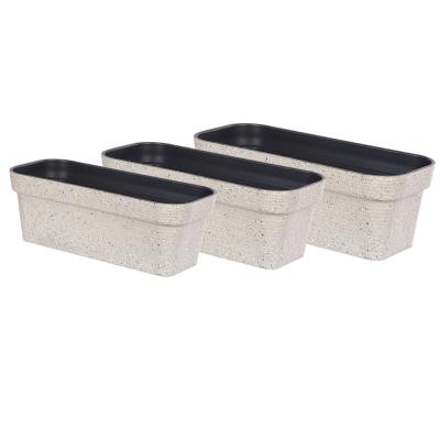 China Herb Long Oval Flower Pot Window Box Plastic Rectangular Planter Modern Planters Wholesale Balcony Planter for sale