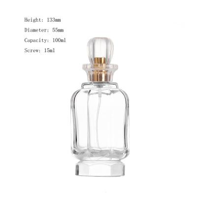 China Pagoda Cosmetic Perfume Glass Bottle 100ml Perfume Bottle 15 Bayonet Empty Perfume Dispensing Empty Bottle With Lid for sale