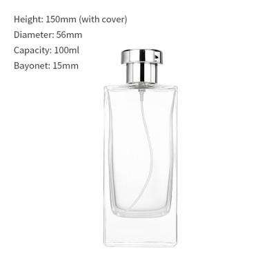 China 30ml 50ml Perfume Bottle Hydration Spray Bottle Bayonet Dispenser Cosmetic Glass Flat Square Clear Bottle 100ml for sale