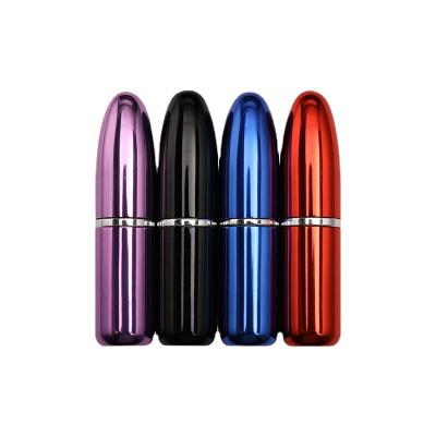 China Mini Perfume 3ml Atomizer Cosmetic Bullet Shape Portable Aluminum Refillable Perfume Bottle Sprayer for sale