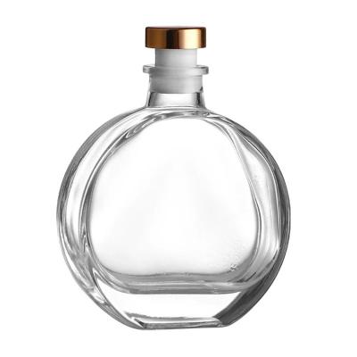 China Clear 55ml Color Aromatherapy Cosmetic Oval Perfume Bottle Reed Diffuser Glass Bottle Aroma Glass Bottle With Lid for sale