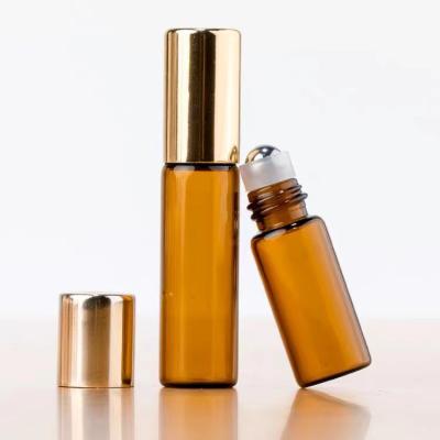 China Wholesale Price Refillable Perfume Roller Bottles Essential Oil Roll Glass Bottles With Stainless Steel Roller Ball for sale