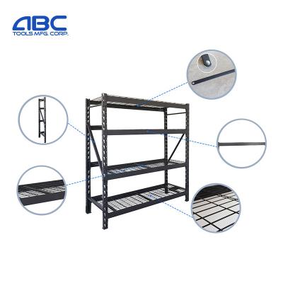 China Majestic Black Heavy Duty Garaj Steel Raf Warehouse Folding Shelf From Schwer Of Corrosion Protection 1200 Pounds / Layer And Foldable Rack for sale