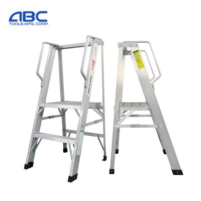 China Aluminum folding stairs escaleras de aluminio folding ladders shelf platform step ladder for sale