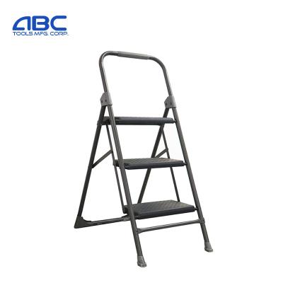 China Folding Ladders 2021 New Design Metal Portable Household Folding Steel Three Step Ladder Stools for sale