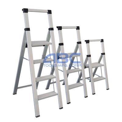 China Insulation Ladders Multi Purpose Portable Contract Stronger And Safer Foldable Household Attic Aluminum Step Stool Ladders for sale