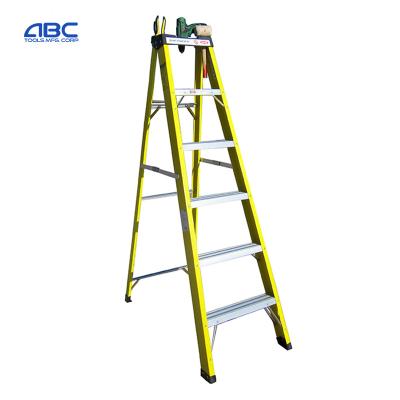 China FGH107 Folding Ladders High Strength Multi Purpose Industrial Folding Steps Fiberglass Ladder For Use Around Electricity for sale